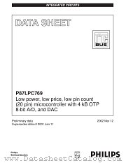 P87LPC769HD datasheet pdf NXP Semiconductors