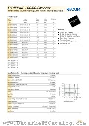 REC15-2405SRWB datasheet pdf Recom International Power