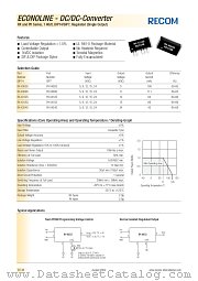 RY0912S datasheet pdf Recom International Power