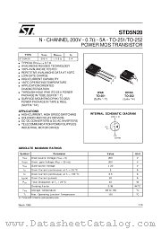 STD5N20 datasheet pdf SGS Thomson Microelectronics