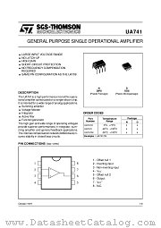 UA741 datasheet pdf SGS Thomson Microelectronics