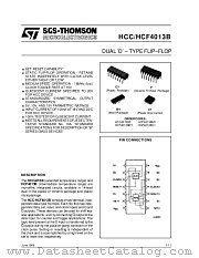 HCF4013B datasheet pdf SGS Thomson Microelectronics