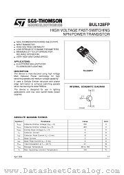 BUL128FP datasheet pdf SGS Thomson Microelectronics