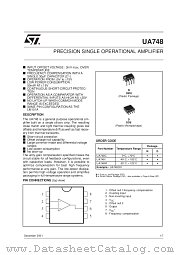UA748CDT datasheet pdf SGS Thomson Microelectronics