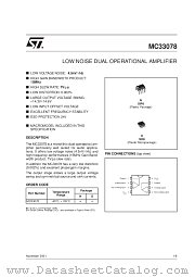 MC33078DT datasheet pdf SGS Thomson Microelectronics