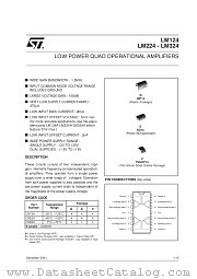 LM124P datasheet pdf SGS Thomson Microelectronics