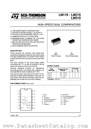 LM319DT datasheet pdf SGS Thomson Microelectronics
