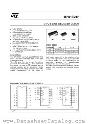 M74HC237RM13TR datasheet pdf SGS Thomson Microelectronics