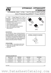 STP9NK50Z datasheet pdf SGS Thomson Microelectronics