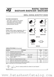 BAS70JFILM datasheet pdf SGS Thomson Microelectronics