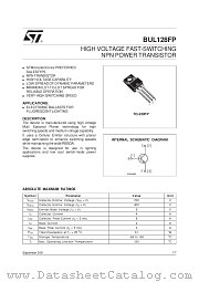 BUL128FP datasheet pdf SGS Thomson Microelectronics