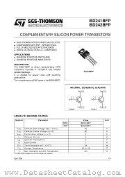 BD241BFP datasheet pdf SGS Thomson Microelectronics