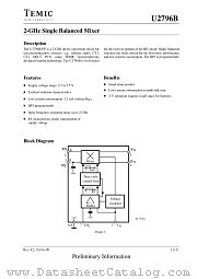 U2796B datasheet pdf TEMIC