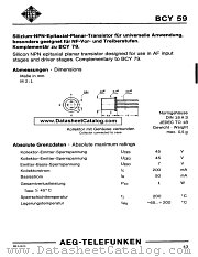 BCY59 datasheet pdf AEG-TELEFUNKEN