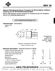 BSV16 datasheet pdf AEG-TELEFUNKEN