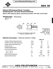 BSX38 datasheet pdf AEG-TELEFUNKEN