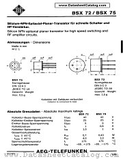 BSX75 datasheet pdf AEG-TELEFUNKEN