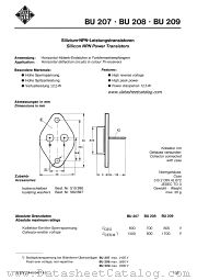 BU208 datasheet pdf AEG-TELEFUNKEN