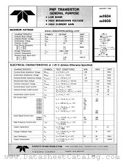 2N2604 datasheet pdf Amelco Semiconductor