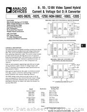 HDS-1025 datasheet pdf Analog Devices