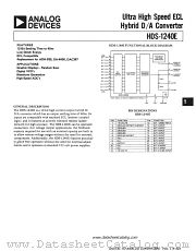 HDS-1240E datasheet pdf Analog Devices