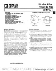 OP-07C datasheet pdf Analog Devices