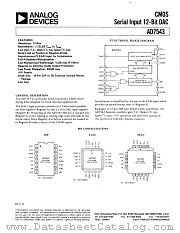 AD7543 datasheet pdf Analog Devices
