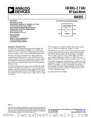 AD8353 datasheet pdf Analog Devices