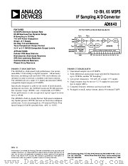 AD6640ST/PCB datasheet pdf Analog Devices