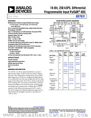 AD7631 datasheet pdf Analog Devices