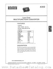 4302 datasheet pdf Burr Brown