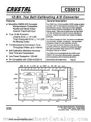 CS5012 datasheet pdf Crystal Semiconductor Corporation