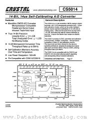 CS5014 datasheet pdf Crystal Semiconductor Corporation