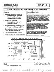 CS5016 datasheet pdf Crystal Semiconductor Corporation