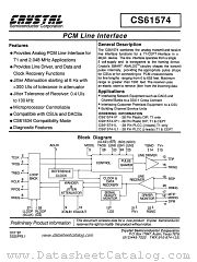 CS61574 datasheet pdf Crystal Semiconductor Corporation