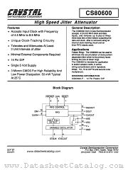 CS80600 datasheet pdf Crystal Semiconductor Corporation