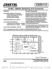 CSZ5112 datasheet pdf Crystal Semiconductor Corporation