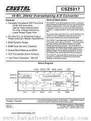 CSZ5317 datasheet pdf Crystal Semiconductor Corporation