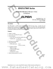 HM5117805J-6 datasheet pdf Elpida Memory