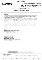 MC-4R512FKE8D-840 datasheet pdf Elpida Memory
