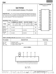 74154 datasheet pdf Fairchild Semiconductor