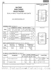 7421 datasheet pdf Fairchild Semiconductor