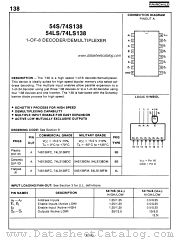 74LS138 datasheet pdf Fairchild Semiconductor