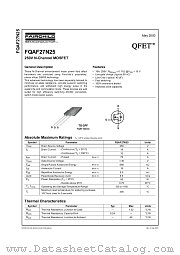FQAF27N25 datasheet pdf Fairchild Semiconductor