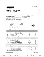 FQI11N40 datasheet pdf Fairchild Semiconductor