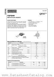FQP2N90 datasheet pdf Fairchild Semiconductor