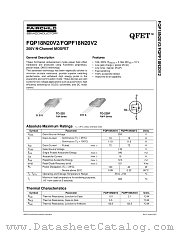 FQPF18N20V2 datasheet pdf Fairchild Semiconductor