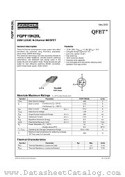 FQPF19N20L datasheet pdf Fairchild Semiconductor