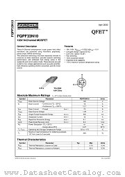 FQPF33N10 datasheet pdf Fairchild Semiconductor