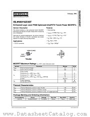 ISL9N307AD3ST datasheet pdf Fairchild Semiconductor